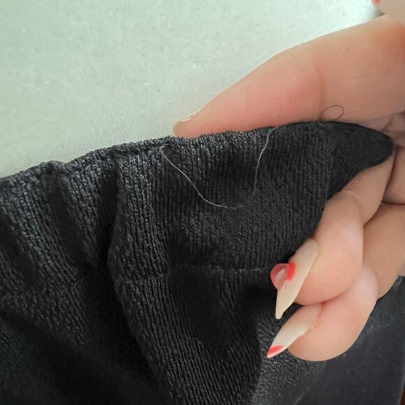 80s/90s Vintage Homemade Black Full Skirt Size XS Elastic Waist Midi Minimalist - Picture 13 of 16